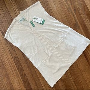 Aventura Whisper White Frankie Sweater Vest Organic Cotton Size Small